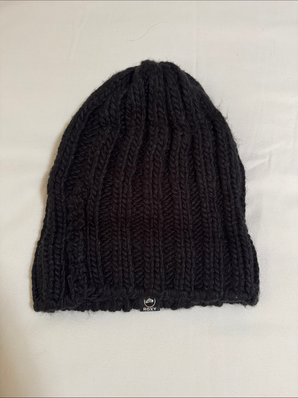 Roxy Women's Black Chunky Rib Knit Beanie NWOT